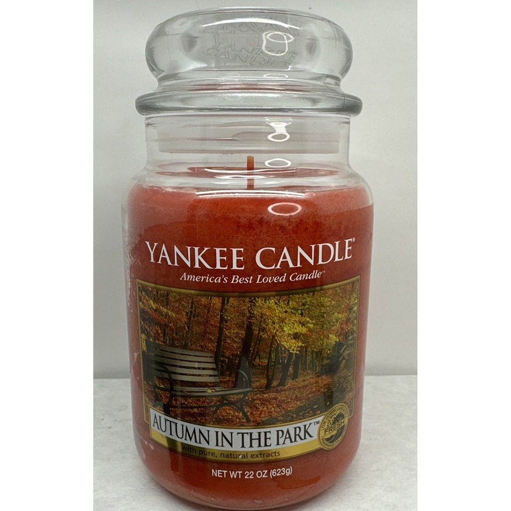 Yankee Candle Retired AUTUMN IN THE PARK 22oz Jar Discontinued Fall Apple New